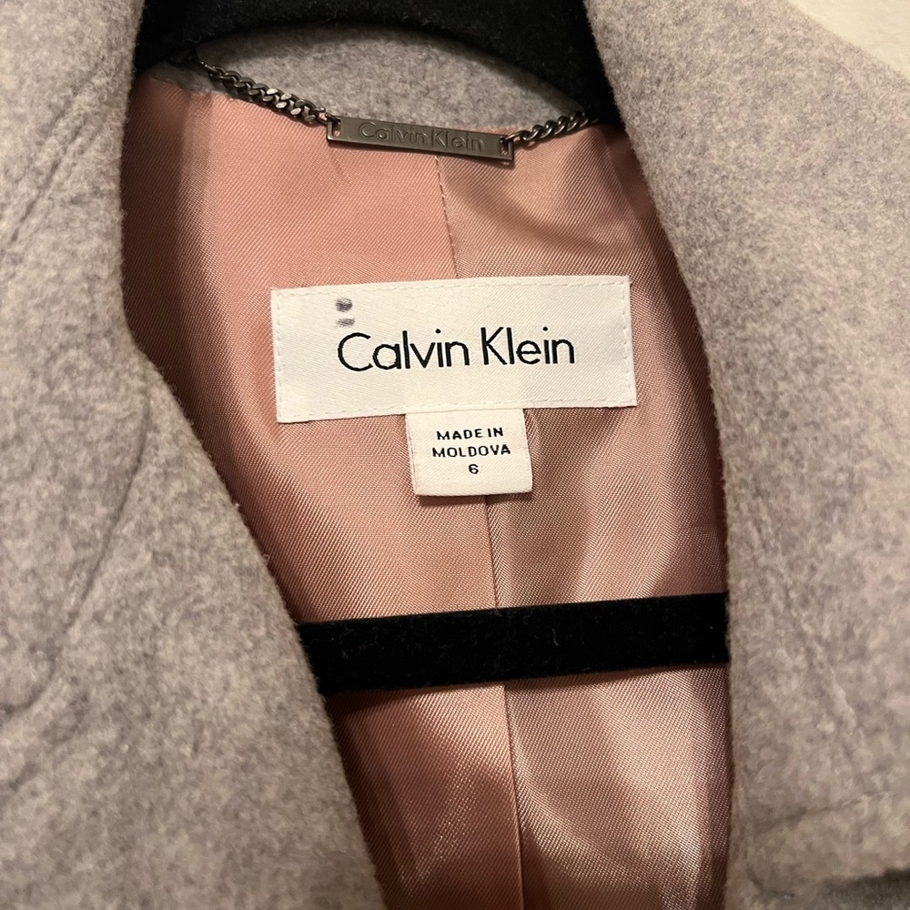 Calvin Klein grey wool coat with cashmere- jacket size 6 - Picture 4 of 6